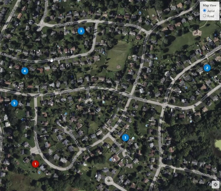 Assessor comparable map showing subject parcel and sales comparables in Island Lake, IL